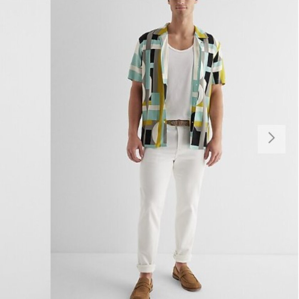 Express Geo Abstract Button Down - image 4